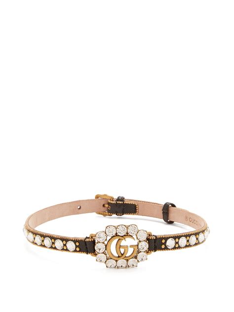 gucci crystal choker|Gucci leather choker.